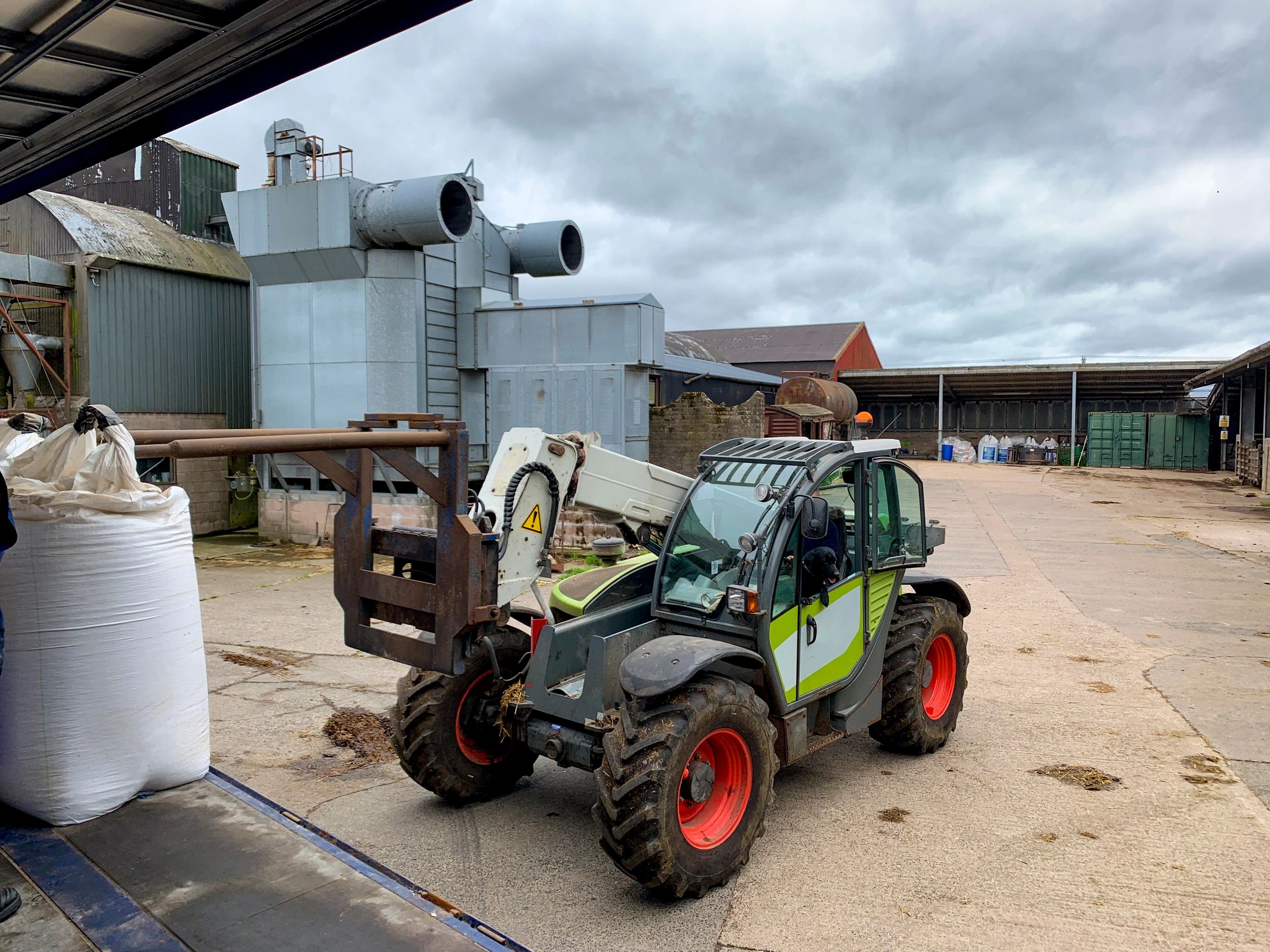 Equipment positioned for driveway and access improvement work