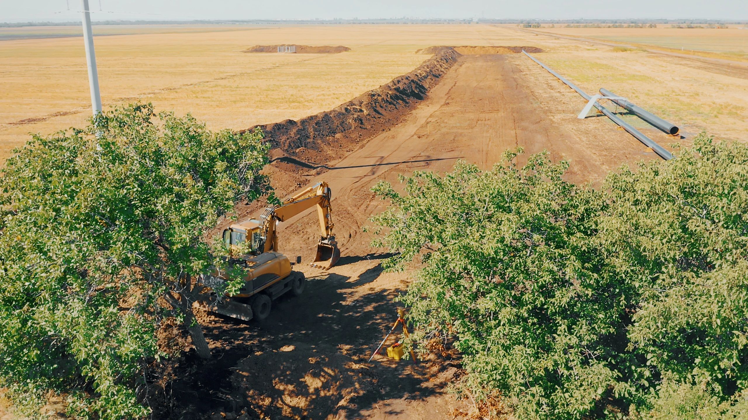 Heavy equipment on a dirt work project site